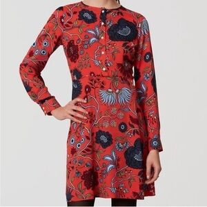 Loft Floral Long Sleeve Shift Dress